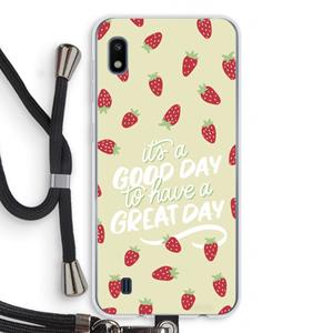 CaseCompany Don't forget to have a great day: Samsung Galaxy A10 Transparant Hoesje met koord
