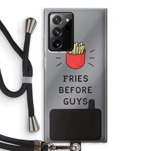 CaseCompany Fries before guys: Samsung Galaxy Note 20 Ultra / Note 20 Ultra 5G Transparant Hoesje met koord