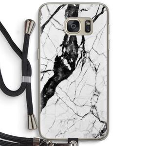 CaseCompany Witte marmer 2: Samsung Galaxy S7 Transparant Hoesje met koord