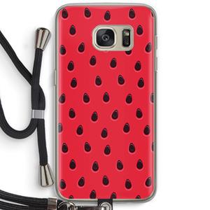 CaseCompany Watermelon: Samsung Galaxy S7 Transparant Hoesje met koord