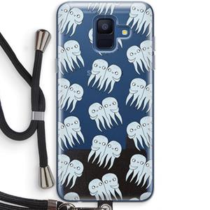 CaseCompany Octopussen: Samsung Galaxy A6 (2018) Transparant Hoesje met koord