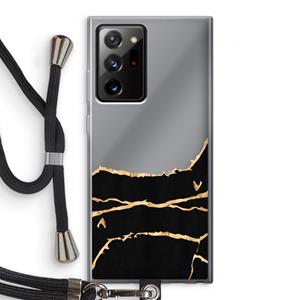CaseCompany Gouden marmer: Samsung Galaxy Note 20 Ultra / Note 20 Ultra 5G Transparant Hoesje met koord