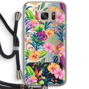 CaseCompany Tropisch 2: Samsung Galaxy S7 Transparant Hoesje met koord