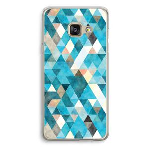 CaseCompany Gekleurde driehoekjes blauw: Samsung Galaxy A3 (2016) Transparant Hoesje