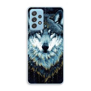 CaseCompany Darkness Wolf: Samsung Galaxy A73 Transparant Hoesje