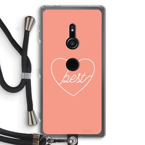 CaseCompany Best heart: Sony Xperia XZ2 Transparant Hoesje met koord