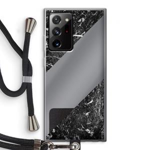 CaseCompany Zwart marmer: Samsung Galaxy Note 20 Ultra / Note 20 Ultra 5G Transparant Hoesje met koord
