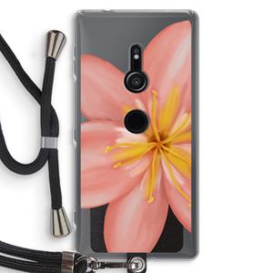 CaseCompany Pink Ellila Flower: Sony Xperia XZ2 Transparant Hoesje met koord