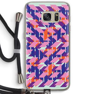 CaseCompany Skew Blush 3: Samsung Galaxy S7 Transparant Hoesje met koord