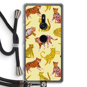 CaseCompany Cute Tigers and Leopards: Sony Xperia XZ2 Transparant Hoesje met koord