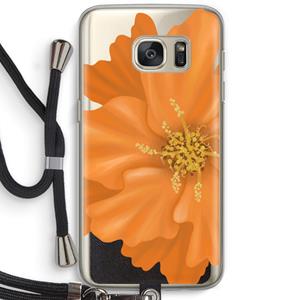 CaseCompany Orange Ellila flower: Samsung Galaxy S7 Transparant Hoesje met koord