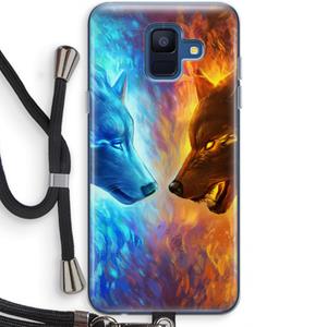 CaseCompany Fire & Ice: Samsung Galaxy A6 (2018) Transparant Hoesje met koord
