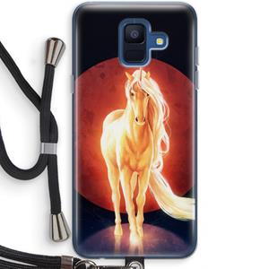 CaseCompany Last Unicorn: Samsung Galaxy A6 (2018) Transparant Hoesje met koord