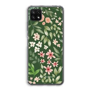 CaseCompany Botanical green sweet flower heaven: Samsung Galaxy A22 5G Transparant Hoesje