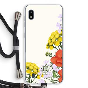 CaseCompany Wilde bloemen: Samsung Galaxy A10 Transparant Hoesje met koord