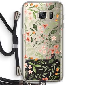 CaseCompany Sweet little flowers: Samsung Galaxy S7 Transparant Hoesje met koord