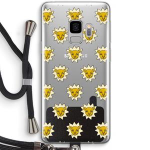 CaseCompany Leeuwenkoppen: Samsung Galaxy S9 Transparant Hoesje met koord
