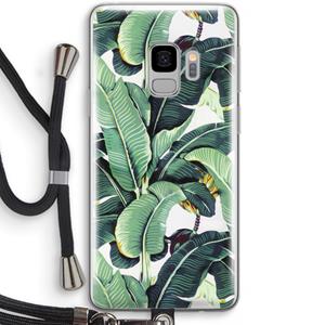 CaseCompany Bananenbladeren: Samsung Galaxy S9 Transparant Hoesje met koord