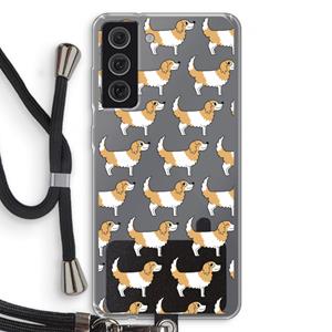 CaseCompany Doggy: Samsung Galaxy S21 FE Transparant Hoesje met koord