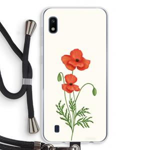 CaseCompany Red poppy: Samsung Galaxy A10 Transparant Hoesje met koord