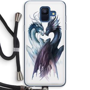 CaseCompany Yin Yang Dragons: Samsung Galaxy A6 (2018) Transparant Hoesje met koord
