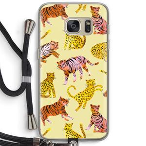CaseCompany Cute Tigers and Leopards: Samsung Galaxy S7 Transparant Hoesje met koord