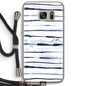 CaseCompany Ink Stripes: Samsung Galaxy S7 Transparant Hoesje met koord