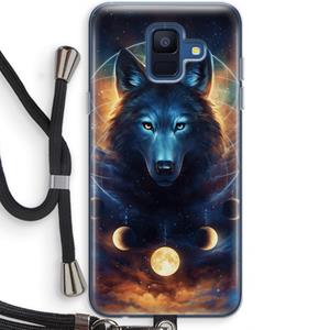 CaseCompany Wolf Dreamcatcher: Samsung Galaxy A6 (2018) Transparant Hoesje met koord