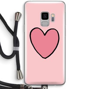 CaseCompany Hartje: Samsung Galaxy S9 Transparant Hoesje met koord