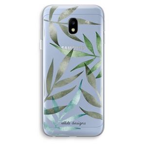 CaseCompany Tropical watercolor leaves: Samsung Galaxy J3 (2017) Transparant Hoesje