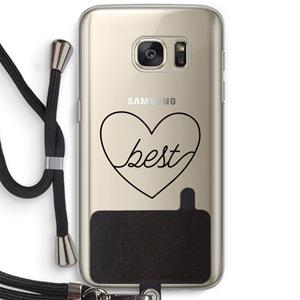CaseCompany Best heart black: Samsung Galaxy S7 Transparant Hoesje met koord