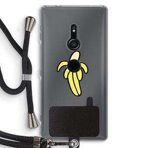 CaseCompany Banana: Sony Xperia XZ2 Transparant Hoesje met koord