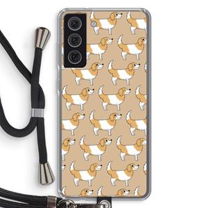 CaseCompany Doggy: Samsung Galaxy S21 FE Transparant Hoesje met koord