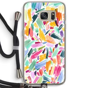 CaseCompany Watercolor Brushstrokes: Samsung Galaxy S7 Transparant Hoesje met koord