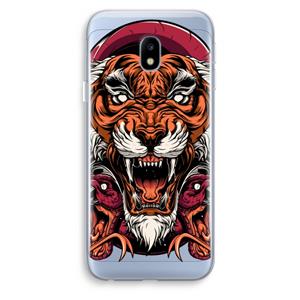 CaseCompany Tiger and Rattlesnakes: Samsung Galaxy J3 (2017) Transparant Hoesje