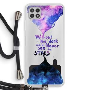 CaseCompany Stars quote: Samsung Galaxy A22 4G Transparant Hoesje met koord