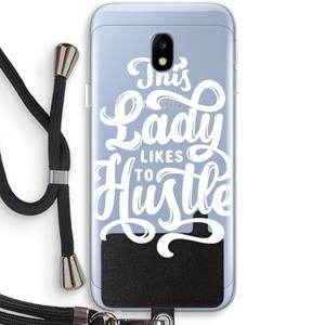 CaseCompany Hustle Lady: Samsung Galaxy J3 (2017) Transparant Hoesje met koord