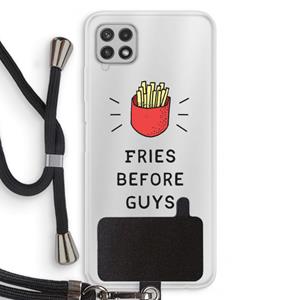 CaseCompany Fries before guys: Samsung Galaxy A22 4G Transparant Hoesje met koord