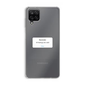 CaseCompany Reminder: Samsung Galaxy A12 Transparant Hoesje