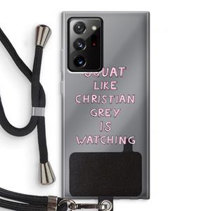CaseCompany Christian Grey: Samsung Galaxy Note 20 Ultra / Note 20 Ultra 5G Transparant Hoesje met koord