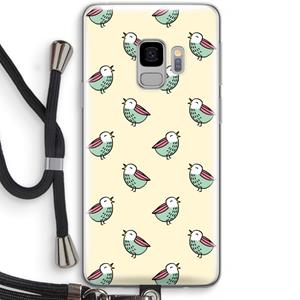 CaseCompany Vogeltjes: Samsung Galaxy S9 Transparant Hoesje met koord