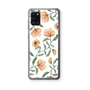 CaseCompany Peachy flowers: Samsung Galaxy A31 Transparant Hoesje