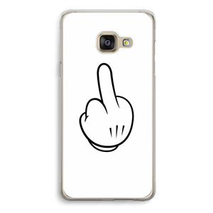 CaseCompany Middle finger white: Samsung Galaxy A3 (2016) Transparant Hoesje