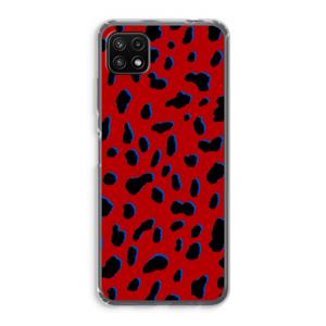 CaseCompany Red Leopard: Samsung Galaxy A22 5G Transparant Hoesje