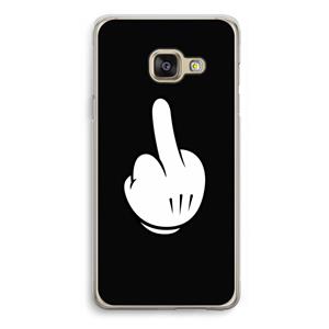 CaseCompany Middle finger black: Samsung Galaxy A3 (2016) Transparant Hoesje