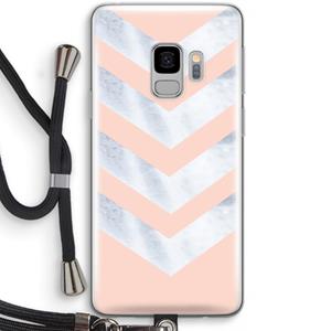CaseCompany Marmeren pijlen: Samsung Galaxy S9 Transparant Hoesje met koord