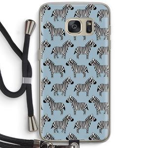 CaseCompany Zebra: Samsung Galaxy S7 Transparant Hoesje met koord