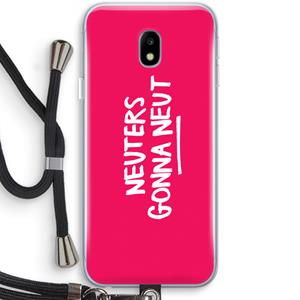 CaseCompany Neuters (roze): Samsung Galaxy J3 (2017) Transparant Hoesje met koord