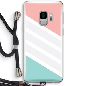 CaseCompany Strepen pastel: Samsung Galaxy S9 Transparant Hoesje met koord