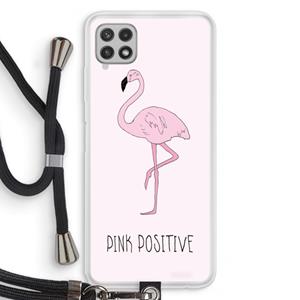 CaseCompany Pink positive: Samsung Galaxy A22 4G Transparant Hoesje met koord